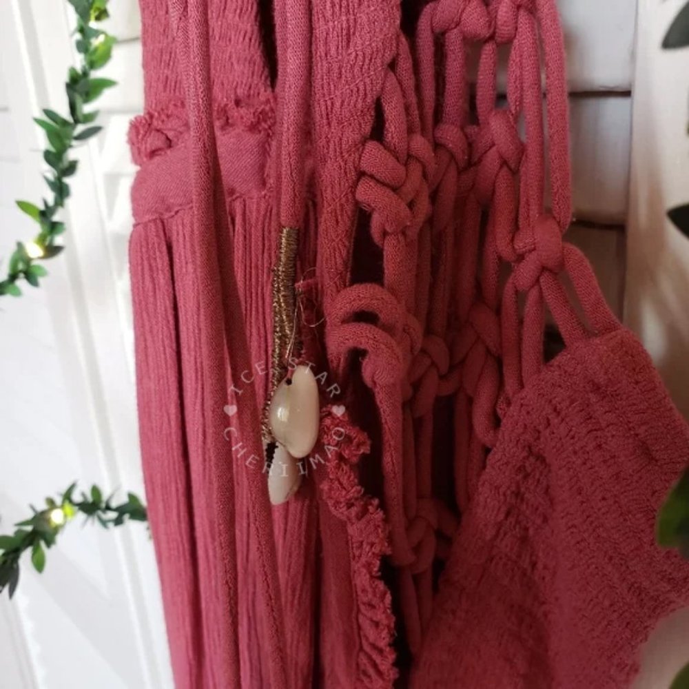 Free People RARE Coconuts All Day Macrame Maxi Dress - Picture 6 of 9